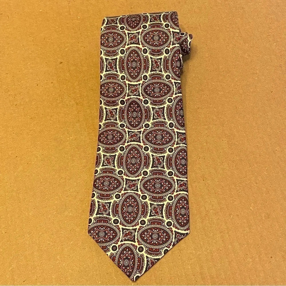 Gant Men's Necktie 100% Silk 56" Multicolor Jacquard Foulard Pattern - Picture 7 of 7